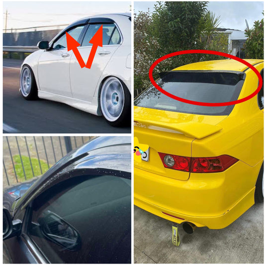 Honda Accord CL7 Roof Spoiler / Roof wing + Weathershield Combo